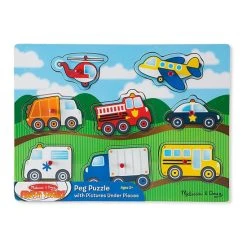 Melissa And Doug&reg; Vehicles 8-Piece Wooden Peg Puzzle Multi