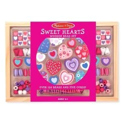 Melissa And Doug Sweet Hearts Wooden Bead Set Multi-color
