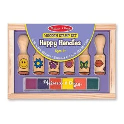 Melissa And Doug Happy Handle Wooden Stamp Set Multi-color