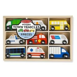 Melissa And Doug Wooden Town Vehicles Play Set Multi-color