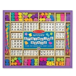 Melissa And Doug Wooden Stringing Beads Craft Set Multi-color