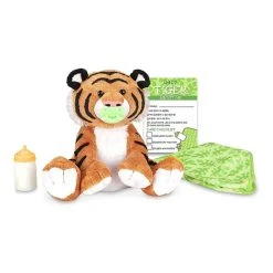 Melissa And Doug Feed Change & Comfort Baby Tiger 9 Inch Plush Figure 30450 Multi-color