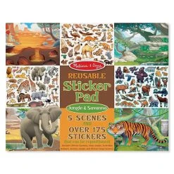 Melissa And Doug Jungle And Savanna Reusable Sticker Pad Multi-color