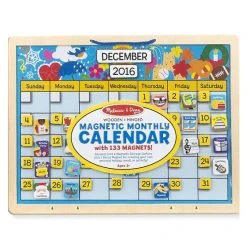 Melissa And Doug Wooden Magnetic Monthly Calendar Set Multi-color
